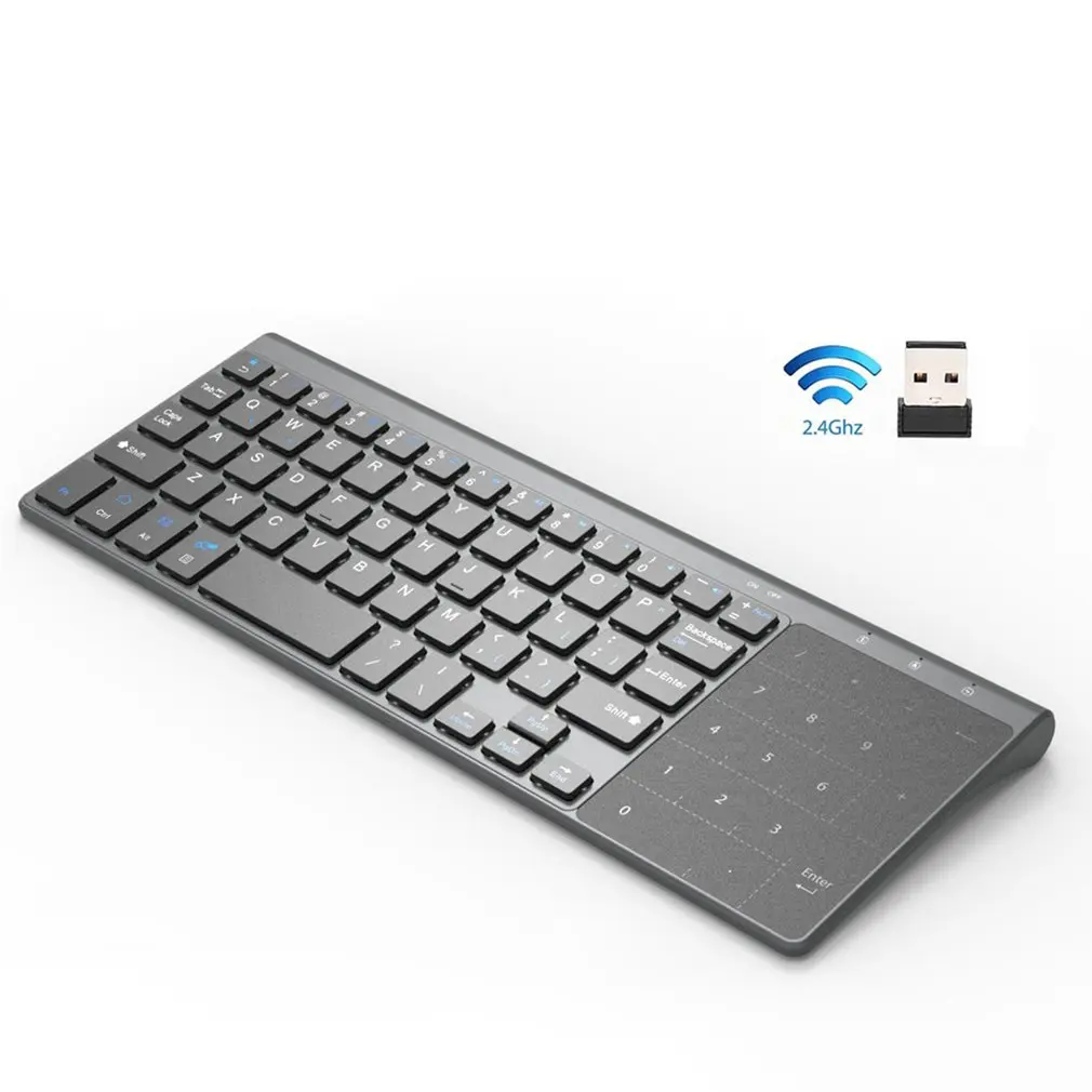 Mini 2.4G Ultra-thin Wireless Keyboard With Number Touchpad Numeric Keypad for Windows Tablet Desktop Laptop PC 59 Keys Sliver
Mini 2.4G Ultra-thin Wireless Keyboard With Number Touchpad Numeric Keypad for Windows Tablet Desktop Laptop PC 59 Keys Sliver