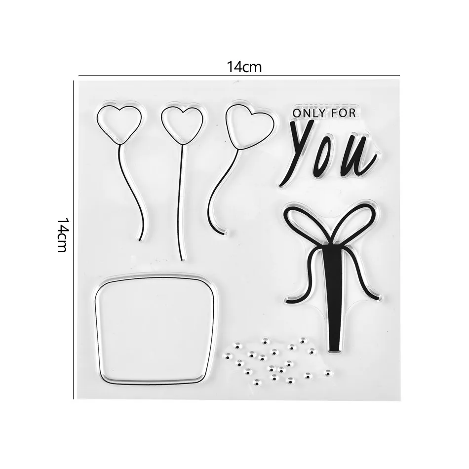 only for you letter dies heart gift box clear stamps for
