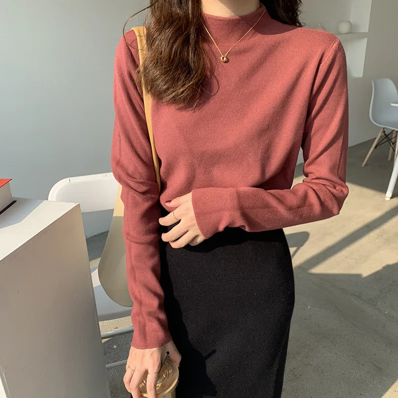Solid Color Plum Half Turtleneck Base Sweater Female 2020 Autumn and Winter Korean-style Slim Fit Slimming Underwear Sweater Top
Solid Color Plum Half Turtleneck Base Sweater Female 2020 Autumn and Winter Korean-style Slim Fit Slimming Underwear Sweater Top