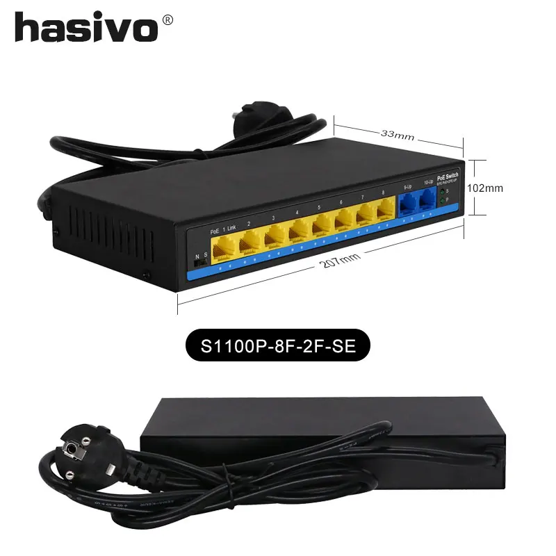 8 Ports POE switch Ethernet with standardized port IEEE 802.3 af/at Suitable for IP camera/Wireless AP/CCTV camera system
8 Ports POE switch Ethernet with standardized port IEEE 802.3 af/at Suitable for IP camera/Wireless AP/CCTV camera system