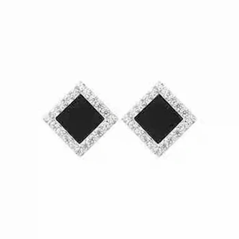 S925 Sterling Silver Earrings Classic Exquisite Fashion Square Black Inlaid Zircon Small Girl Earrings
S925 Sterling Silver Earrings Classic Exquisite Fashion Square Black Inlaid Zircon Small Girl Earrings