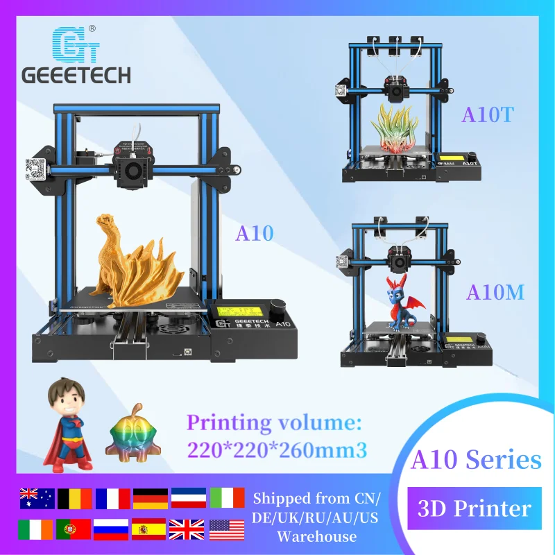 3D-принтер Geeetech A10 A10M A10T смешанные цвета поддержка автоматического выравнивания 3D