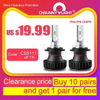CNSUNNYLIGHT With Lumileds ZES Chips LED H7 H11 H4 H1 9900LM 72W/set 9005 Car Headlight Bulb 9006 H8 Fog Lamp Headlamp 12V 24V
CNSUNNYLIGHT With Lumileds ZES Chips LED H7 H11 H4 H1 9900LM 72W/set 9005 Car Headlight Bulb 9006 H8 Fog Lamp Headlamp 12V 24V