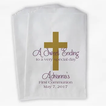Custom First Communion Favor Bags - Baptism or Religious Party Favor Bags - Gold and Dusty Purple Paper Treat Bags
Custom First Communion Favor Bags - Baptism or Religious Party Favor Bags - Gold and Dusty Purple Paper Treat Bags