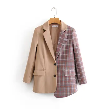 women patchwork asymmetrical suit 2019 fashion girls ladies plaid contrast color lapel female autumn chic highstreet outwears
women patchwork asymmetrical suit 2019 fashion girls ladies plaid contrast color lapel female autumn chic highstreet outwears