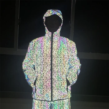 Reflective Colorful Jacket Oversize Plus Size Complicated Pattern Zipper Pocket Casual Hooded Coat High Street Lady Chic Jackets
Reflective Colorful Jacket Oversize Plus Size Complicated Pattern Zipper Pocket Casual Hooded Coat High Street Lady Chic Jackets
