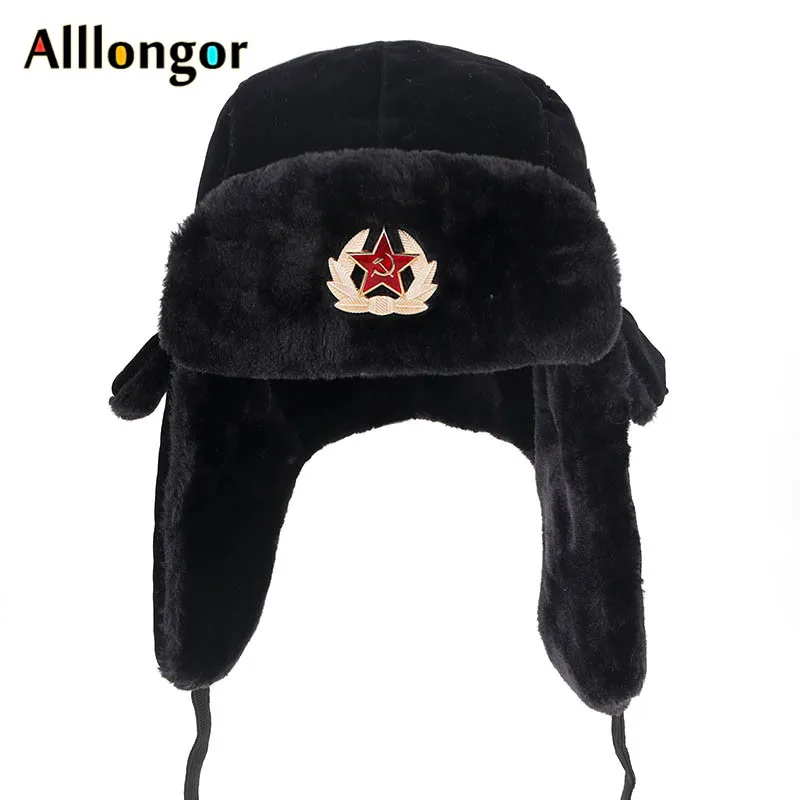 New Unisex 2019 Black Winter Russian Army Faux Fur Hat Ushanka Women aviation soviet bomber Hat Men gorro ruso hombre Snow Cap
New Unisex 2019 Black Winter Russian Army Faux Fur Hat Ushanka Women aviation soviet bomber Hat Men gorro ruso hombre Snow Cap