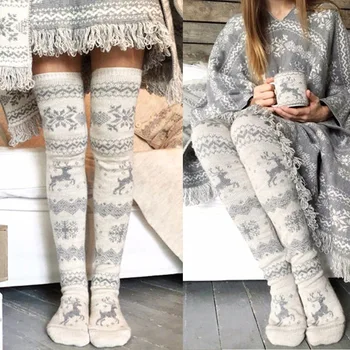 Women Christmas Knitted Stockings Thickened Thigh High Over Knee Long Snowflakes Elk Pattern Socks TY53
Women Christmas Knitted Stockings Thickened Thigh High Over Knee Long Snowflakes Elk Pattern Socks TY53
