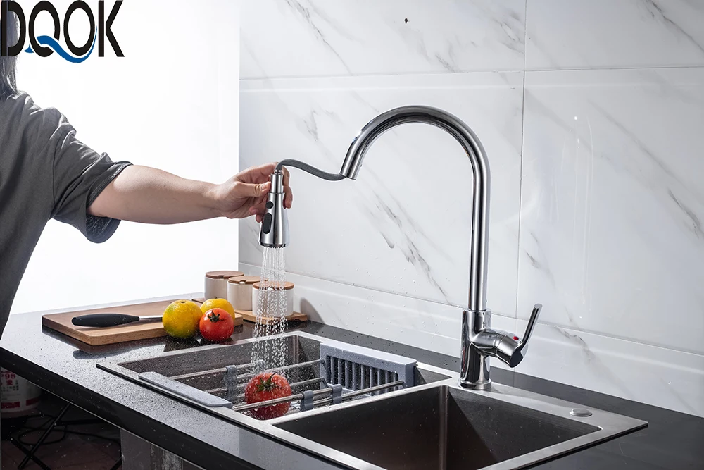 Kitchen Faucet Blacked Single Handle Pull Down White Kitchen Tap Single Hole 360 Degree Brushed Nickle Faucets Water Mixer Tap