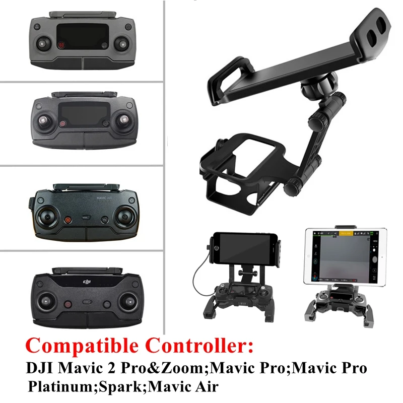 DJI Mavic Mini/1/Pro/2/Air/Spark Remote Control Phone Tablet Monitor Extension Holder Bracket Mount Clip Front Controller Stand
DJI Mavic Mini/1/Pro/2/Air/Spark Remote Control Phone Tablet Monitor Extension Holder Bracket Mount Clip Front Controller Stand