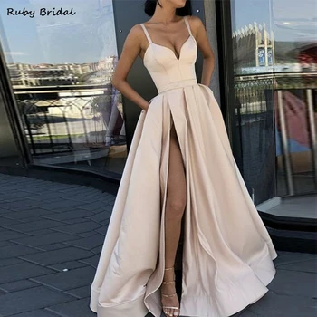 Ruby Hot Sale Evening Dresses High Slit Satin Spaghetti Straps Sweetheart A-Line Long Prom Dress Burgundy Evening Gown RE211
Ruby Hot Sale Evening Dresses High Slit Satin Spaghetti Straps Sweetheart A-Line Long Prom Dress Burgundy Evening Gown RE211