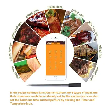 Food Thermometer Bluetooth Meat Thermometer Probe Thermometer Wireless Meat Thermometer Durable Portable Economic Needle
Food Thermometer Bluetooth Meat Thermometer Probe Thermometer Wireless Meat Thermometer Durable Portable Economic Needle