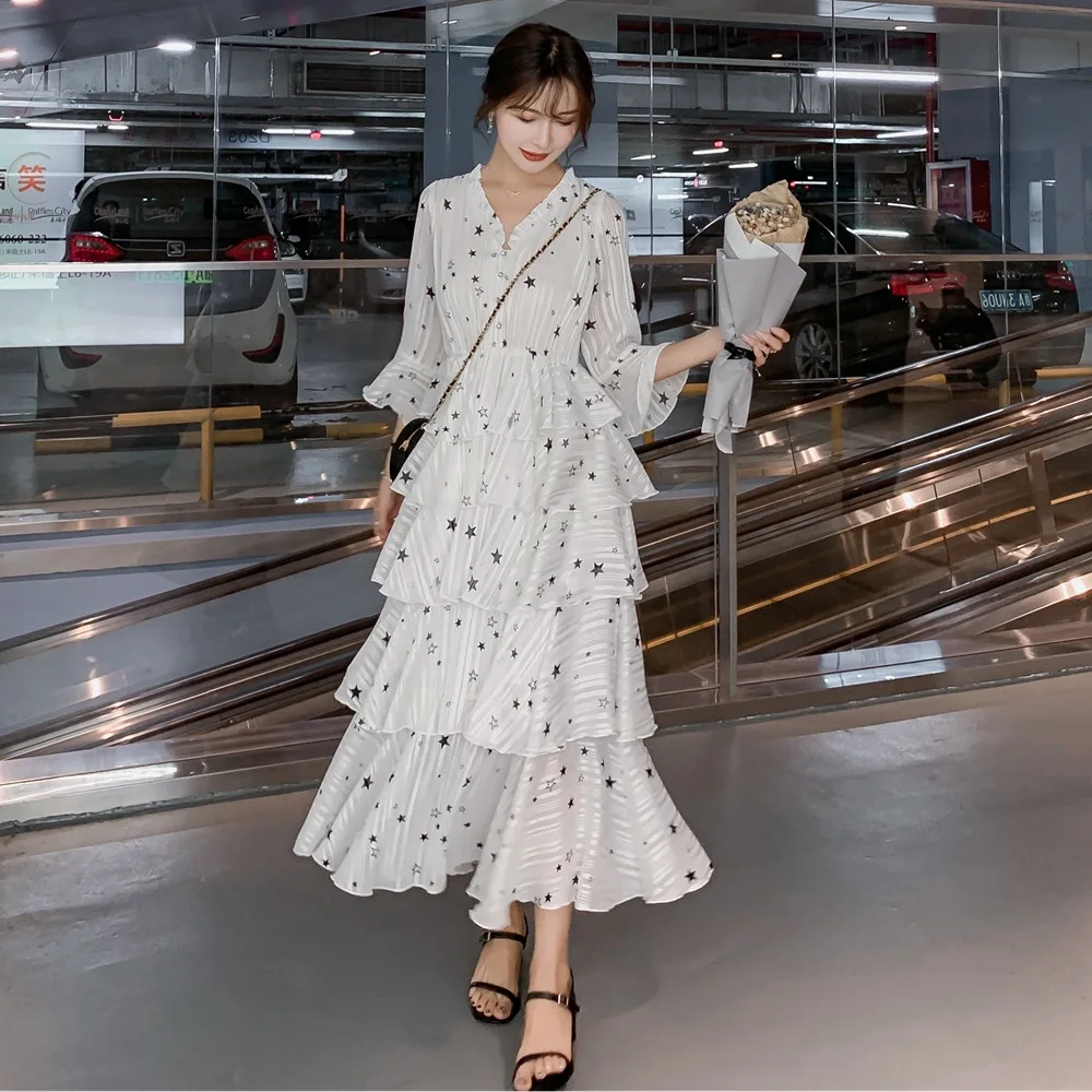 Photo Shoot 2019 Spring And Summer New Style WOMEN'S Dress INS Korean-style Elegant Fairy Skirt Vintage V-neck Star Cake Dress D
Photo Shoot 2019 Spring And Summer New Style WOMEN'S Dress INS Korean-style Elegant Fairy Skirt Vintage V-neck Star Cake Dress D