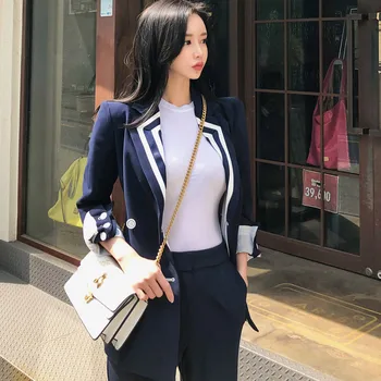 The new han edition double-breasted suit coat two-piece temperament cultivate one's morality fashion female trousers suits
The new han edition double-breasted suit coat two-piece temperament cultivate one's morality fashion female trousers suits