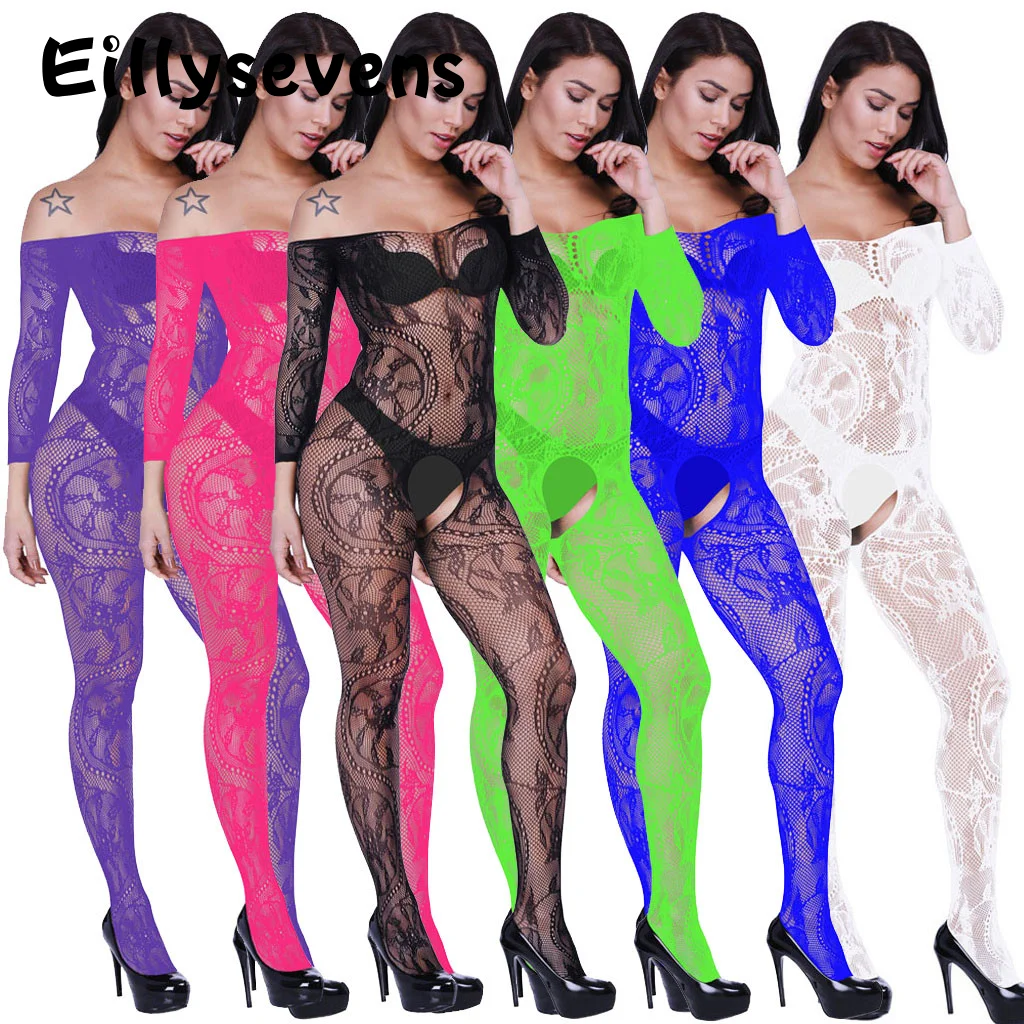Women sex Mesh Fishnet Tights Body Suit Open Crotch Lingerie Hollow Fishnet BabyDoll Bodysuits Underwear Nightwear stockings p3
