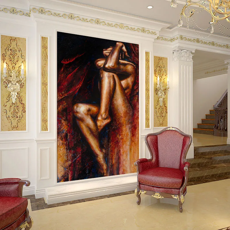 Custom European and American Style Retro Sexy Human Body Art Wallpaper Decoration Wall Hallway Entrance Porch Mural
Custom European and American Style Retro Sexy Human Body Art Wallpaper Decoration Wall Hallway Entrance Porch Mural