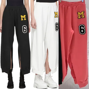 2020 Spring Summer Split Pants Sports Embroidery Guard Pants Loose Flared Pants Elastic Waist Trousers Fashion Women M 6
2020 Spring Summer Split Pants Sports Embroidery Guard Pants Loose Flared Pants Elastic Waist Trousers Fashion Women M 6