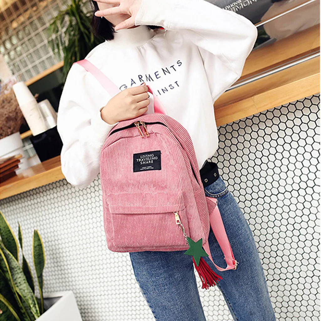 Fashion Woman Mini Simple Corduroy Backpacks lady Campus Style Pure Color Big capacity Leisure Double shoulder bag
Fashion Woman Mini Simple Corduroy Backpacks lady Campus Style Pure Color Big capacity Leisure Double shoulder bag