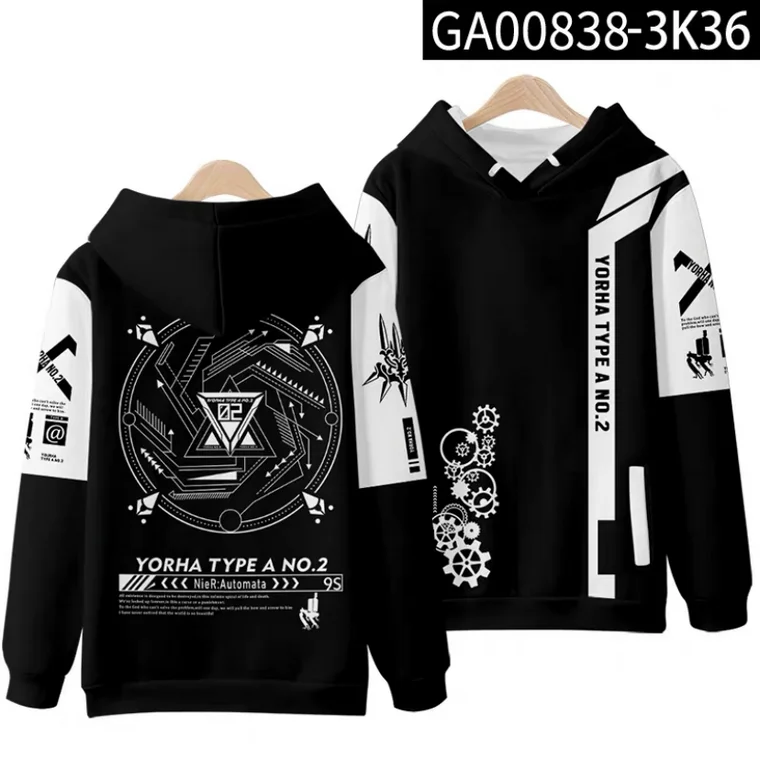 

2021 Game NieR:Automata 3D Printing Men/Womens spring Fashion Zipper Hoodies Sweatshirt Long Sleeves teen Pollover hoodie