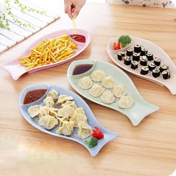 1pcs Wheat Straw Dumpling Plate Kitchen Creative Drain Dinner Plate Household Fish-shaped Plastic Vinegar Sauce Seasoning Plate 
1pcs Wheat Straw Dumpling Plate Kitchen Creative Drain Dinner Plate Household Fish-shaped Plastic Vinegar Sauce Seasoning Plate