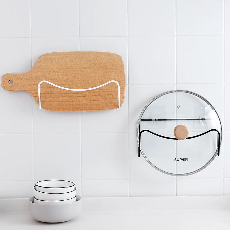 Free punching Iron Cutting Board Rack Stand pot lids holder Hanging Shelf Kitchen Storage organizer | Дом и сад