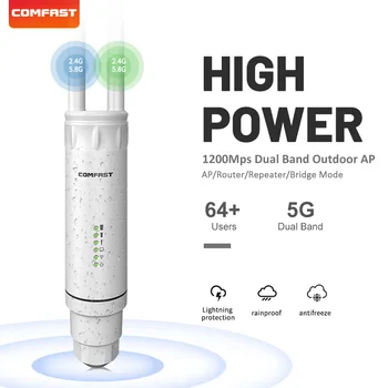 1200M dual-band outdoor high-power AP 2*5dBi antennas 360°Wifi coverage access point Wireless router AP Long Range Extender PoE
1200M dual-band outdoor high-power AP 2*5dBi antennas 360°Wifi coverage access point Wireless router AP Long Range Extender PoE