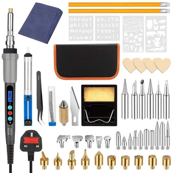 SHGO HOT-Soldering Iron Kit,61PCS LCD Display Adjustable Temperature Welding Tool 60W Wood Burning Pyrography Pen Kit,US Plug
SHGO HOT-Soldering Iron Kit,61PCS LCD Display Adjustable Temperature Welding Tool 60W Wood Burning Pyrography Pen Kit,US Plug