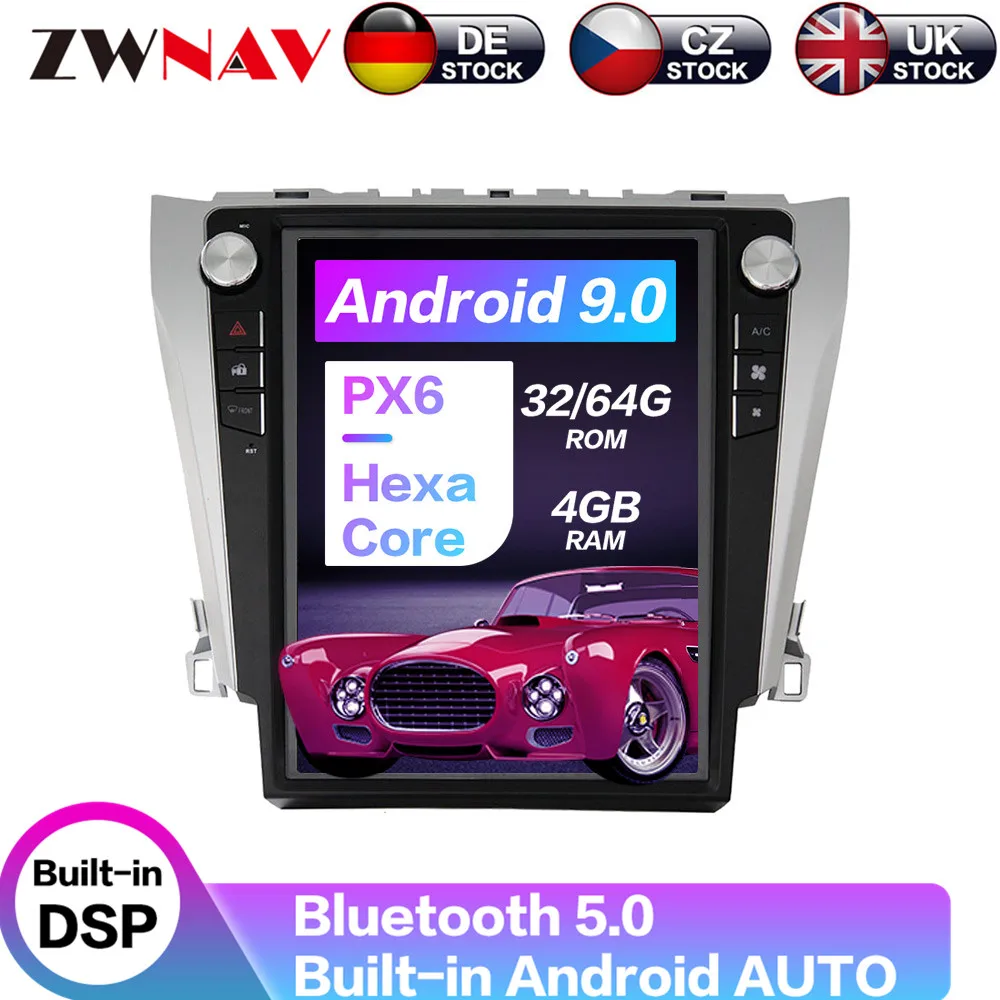 Carplay DSP Android 9.0 PX6 Vertical Tesla Radio Screen Car Multimedia Player Stereo GPS Navigation For Toyoya Camry 2012-2016
Carplay DSP Android 9.0 PX6 Vertical Tesla Radio Screen Car Multimedia Player Stereo GPS Navigation For Toyoya Camry 2012-2016