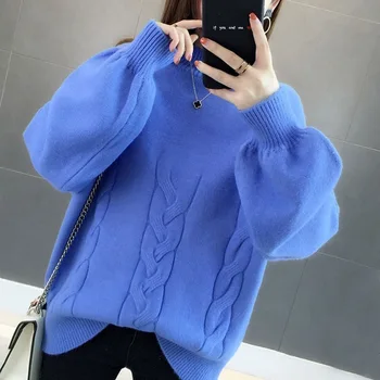Loose cotton sleeves lanterns bottom autumn casual style solid color sweater 2019 new ladies sweater
Loose cotton sleeves lanterns bottom autumn casual style solid color sweater 2019 new ladies sweater
