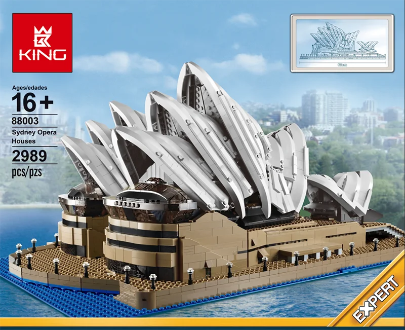 17003 2989pcs creator Sydney Opera House model set building blocks bricks with 10222 birthday gifts boy toys
