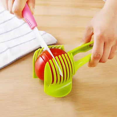 

Potato Food Tomato Onion Lemon Vegetable Fruit Slicer Egg Peel Cutter Holder 1Pcs