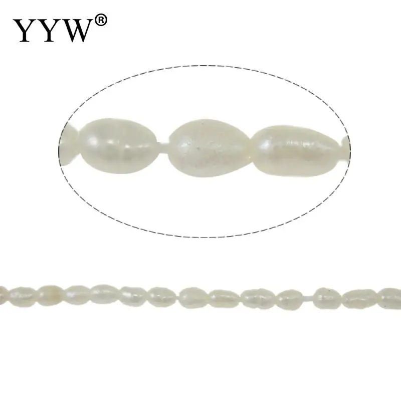 

Cultured Rice Freshwater Pearl Beads 0.8mm Hole Natural White Grade A 3-4mm 15inch/Strand for DIY Classic Jewelry Making