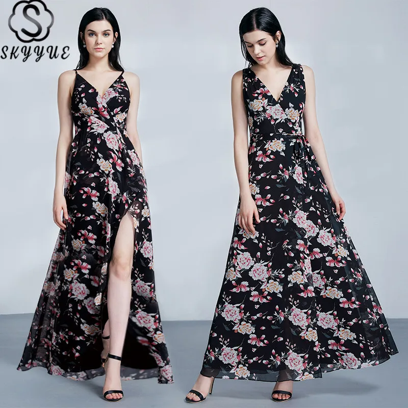 Skyyue Bridesmaid Dress Printing Elegant Women Party for Girls V-neck Sleeveless Plus Size Robe Demoiselle D Honneur 2019 C494
Skyyue Bridesmaid Dress Printing Elegant Women Party for Girls V-neck Sleeveless Plus Size Robe Demoiselle D Honneur 2019 C494