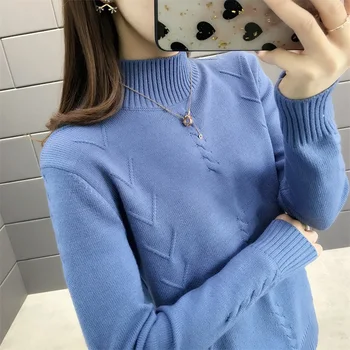 5352 (Zhongfang 4 rows 5) Autumn and winter new semi-high collar slim knitted sweater, pure color bottom dress 33ff
5352 (Zhongfang 4 rows 5) Autumn and winter new semi-high collar slim knitted sweater, pure color bottom dress 33ff