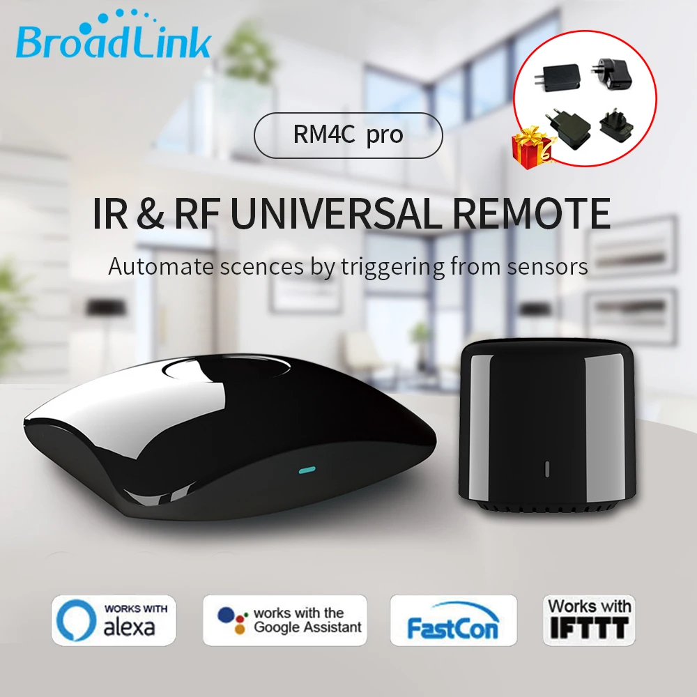 Broadlink RM RM4 Pro Rm4C Mini WiFi IR 433mhz/315mhz RF Universal Smart Remote Control Works With TV/Air Conditioner Google Home
Broadlink RM RM4 Pro Rm4C Mini WiFi IR 433mhz/315mhz RF Universal Smart Remote Control Works With TV/Air Conditioner Google Home