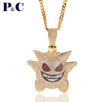 Zircon Gengar Pendant Necklace Men With Tennis Chain Hip Hop/Punk Gold Color Charms Chain Jewelry Gifts
Zircon Gengar Pendant Necklace Men With Tennis Chain Hip Hop/Punk Gold Color Charms Chain Jewelry Gifts