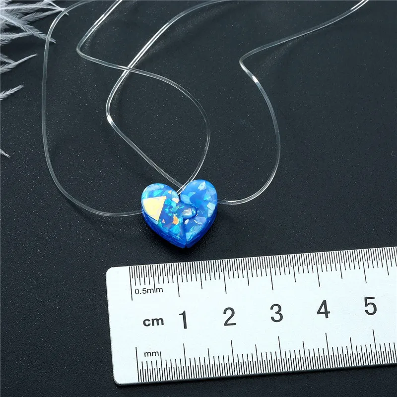 Mermaid Tear Necklaces Water Drop Crystal Choker Necklaces Transparent Fishing Line Invisible Chain Necklaces Collier Wholesale (6)