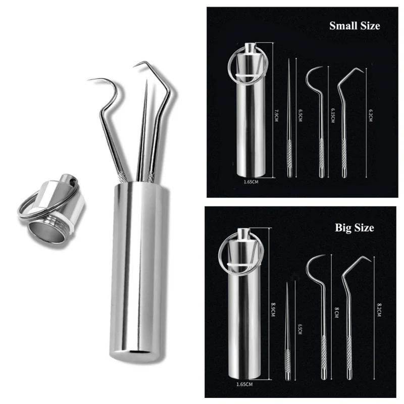 Portable Outdoor Toothpick Set Stainless Steel Tooth Pick Tools Rust-resistance Camping Hiking Toothpick Holder M
Portable Outdoor Toothpick Set Stainless Steel Tooth Pick Tools Rust-resistance Camping Hiking Toothpick Holder M