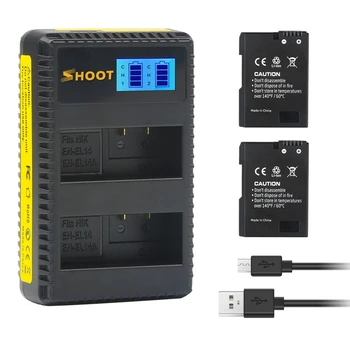 SHOOT EN EL14 EN-EL14 EN-EL14A EN EL14A Battery + LCD USB Dual Charger for Nikon D3100 D3200 D3300 D5100 D5200 D5300 P7000
SHOOT EN EL14 EN-EL14 EN-EL14A EN EL14A Battery + LCD USB Dual Charger for Nikon D3100 D3200 D3300 D5100 D5200 D5300 P7000