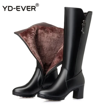Thick High Heels Women Winter Shoes Genuine Leather Women Winter Boots With Warm Wool Fur High Quality Knee High Boots
Thick High Heels Women Winter Shoes Genuine Leather Women Winter Boots With Warm Wool Fur High Quality Knee High Boots