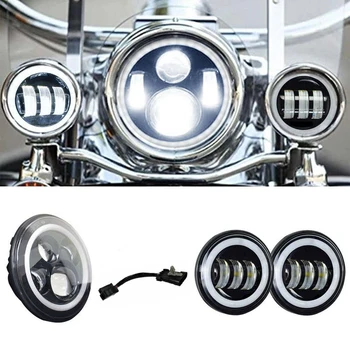 Motorcycle 7"LED Motor halo Headlight with Turn Signal Halo+4.5" Fog Light Passing Lights For Heritage for Softail Classic
Motorcycle 7"LED Motor halo Headlight with Turn Signal Halo+4.5" Fog Light Passing Lights For Heritage for Softail Classic