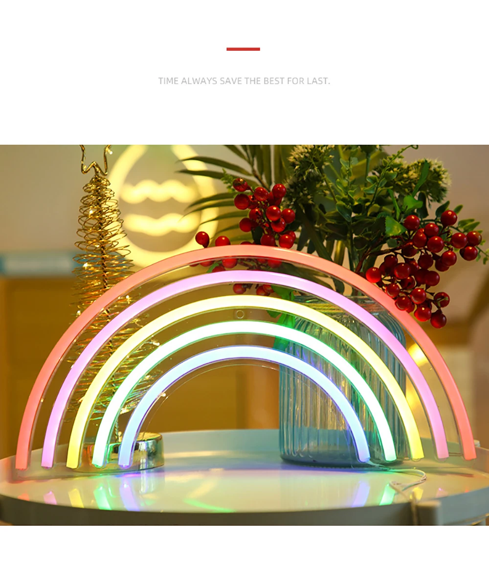 Generic Neon Light Cactus Pine Coconut Tree Popsicle Christmas Tree