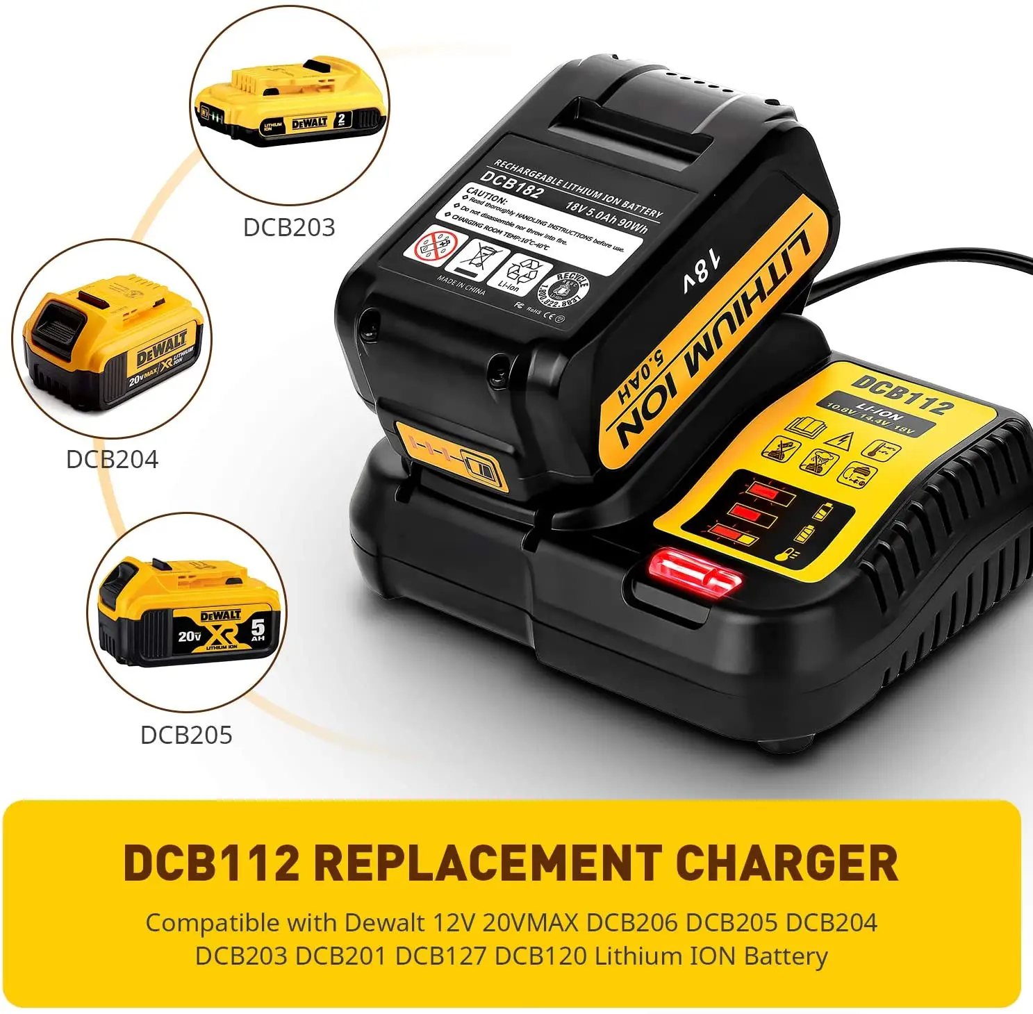 Сменное зарядное устройство DCB112 для литий-ионных аккумуляторов Dewalt 12 В 14 4 18 в