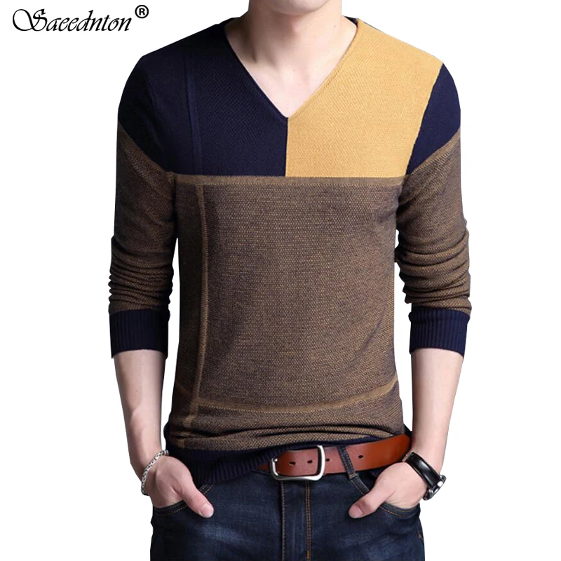 2020 New Autumn Winter Mens Pullover Sweater Men Patchwork Casual V-neck Sweater Men's Slim Fit Knitted Pullovers Clothing M~4XL 
2020 New Autumn Winter Mens Pullover Sweater Men Patchwork Casual V-neck Sweater Men's Slim Fit Knitted Pullovers Clothing M~4XL
