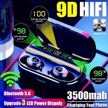 NEW Mini Invisible Earphones TWS Bass Sport HiFi Music 3 LED Power Digital Display Bluetooth 5.0 with Charging Box Stereo Earset
NEW Mini Invisible Earphones TWS Bass Sport HiFi Music 3 LED Power Digital Display Bluetooth 5.0 with Charging Box Stereo Earset