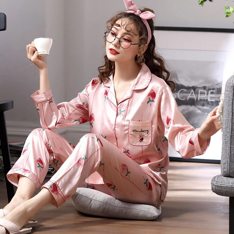 Spring And Autumn Women 2Pcs Set Cute Pink Pajamas Set Ladies Soft Comfort Sleepwear Long Sleeve+Pants Homewear Casual Wear 
Spring And Autumn Women 2Pcs Set Cute Pink Pajamas Set Ladies Soft Comfort Sleepwear Long Sleeve+Pants Homewear Casual Wear