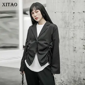 XITAO Black Pleated Blazer Fashion New Women 2020 Spring Elegant Single Breast Split Goddess Fan Casual Loose Coat XJ3853 
XITAO Black Pleated Blazer Fashion New Women 2020 Spring Elegant Single Breast Split Goddess Fan Casual Loose Coat XJ3853