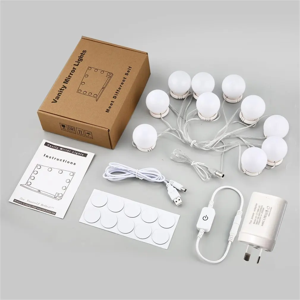Makeup Mirror Vanity LED Light Bulbs Kit USB Charging Port Lighted Makeup Mirrors Bulb with UL Touch Control Power US/EU/UK Plug
Makeup Mirror Vanity LED Light Bulbs Kit USB Charging Port Lighted Makeup Mirrors Bulb with UL Touch Control Power US/EU/UK Plug
