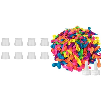 8x Table and Chair Foot Pads Silicone Chair Foot Covers & 1000 Balloons with Color Easy to Tie Neck