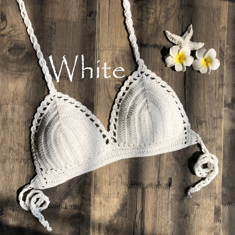 Women Summer Sexy Bikini Backless Crochet Halter Knit Beach Solid Color Micro Hot Female Bra Knitted Bandage Bras Swim Tops
Women Summer Sexy Bikini Backless Crochet Halter Knit Beach Solid Color Micro Hot Female Bra Knitted Bandage Bras Swim Tops